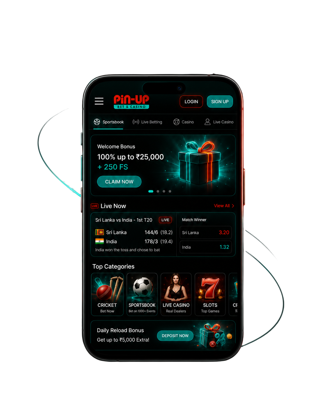 Pin Up Casino India app mobile betting interface